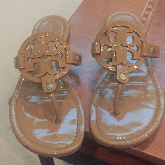 Tory Burch Shoes - Tory Burch Miller Sandal Patent Logo Sandal size 8